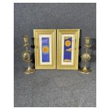 Sun & Moon Candle Stick Holders and Framed Art