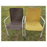 Brown and Yellow Wicker Chair