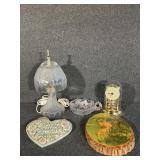 Glass Table Lamp, Deer Plaque, Clock