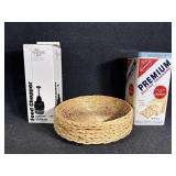 Saltine Tin, Food Chopper, Wicker Paper Plate