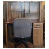 Wooden Computer Desk with Rolling Office Chair