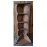 Small Wooden Corner Shelf, Wall Hanging Corner