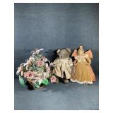 Bear, Angel, Floral Arrangement
