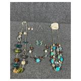 Costume Necklace & Earrings (3)
