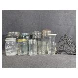 Mason Jars (4) Glass Jars (5) Napkin Holder