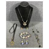 Costume Necklaces(3),Earrings (3) Bracelet (1)