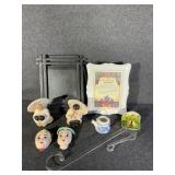 Frames, Wreath Hanger ,Chalkware Asian Figures