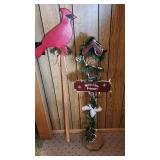 Wooden Birdhouse Decore, Wooden Cardinal Decore