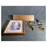 Hanging Shelf, Framed Printed Art "Stream in the