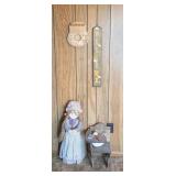 Small Wooden Chair Decor, Standing Girl Decor,