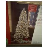 6.5 Foot Pre-Lit Flocked Frisco Pine Tree