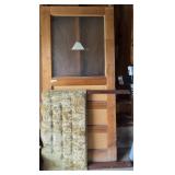 Wooden Door, Velvet Headboard