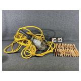 Hanging Shop Light, Wooden Clothespins, E