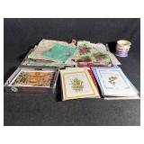 Assortment of Cards, Flat Wrap Paper & Ribbon