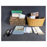 Note Pad Paper, Baskets, Desk Organizer and Pens