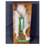 Wood Plaque W/Deer Tail & Thermometer