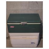 Coleman Steel Belted Cooler, Plastic Igloo Cooler