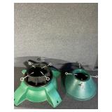 Green Plastic Tree Stands (2)