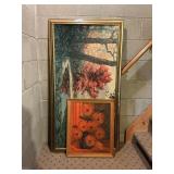 Landscape Wall Art, Orange Floral Wall Art