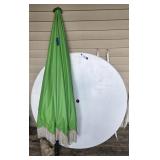 Round Metal Patio Table with Umbrella