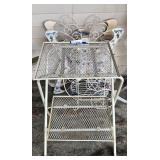 Metal Wire Table, Metal Plant Stands(2)