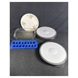 Ice Tray, Floral Plate,