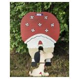 Wooden Dog Outdoor Decor, Wooden Bent Over Lady