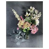 Floral Arrangement, Glass Vase, Glass Bowl, G