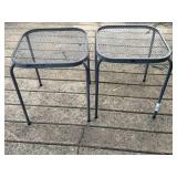 Wire Top Outdoor Side Tables (2)