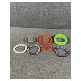 Costume Bracelets (6) Clip On Earrings (1)