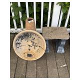 Bird Bath, Outdoor Bench Decoration