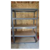 Metal Shelving Unit with Wooden Shelves