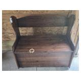 Wooden Bench with Storage Compartment
