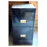 Black Metal 2 Drawer Filing Cabinet