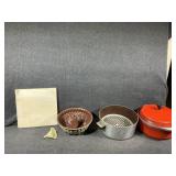 Pans, Cutting Board, Jello Mold, Funnel