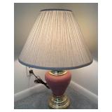 Pink Ceramic Art Deco Table Lamp