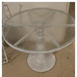 Cast Iron Round Patio Table with Glass Top