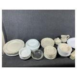 Dishes, Plates,Bowls, Creamer Pitcher,Butter Cover