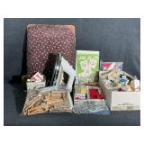 Lap Desk, Clothes Pins, Iron, Sewing Supplies