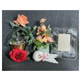 Mikasa Feelings Crystal Frame, Faux Bushes W/Pots
