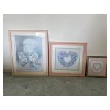 Heart & Garden Prints w/ Frames(3)