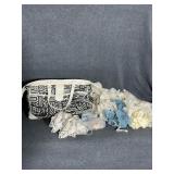 Travel Bag W/Tribal Motif, Fabric Ribbon & Lace