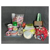 Crochet Hooks, Embroidery Floss& Hoop, Ribbon