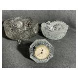 Footed Glass Serving Bowl, Desk Clock, Glass Bowl