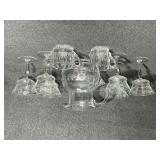 Crystal Pitcher,Goblets, Sugar & Creamer Dishes