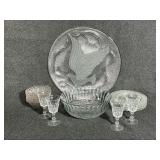 Glass Platter & Bowl, Berry Bowls, Bread Plates