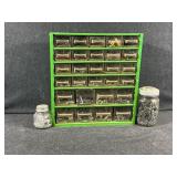 Green Metal Multi-Drawer Organizer Cabinet W/Conte