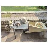 Small Wooden Wheelbarrow Decoration, Small