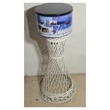White Wicker Plant Stand
