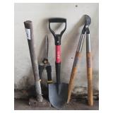 Loppers, Sledgehammer, Small Shovel
